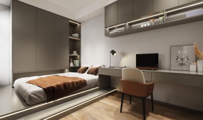 现代榻榻米卧室3D模型下载